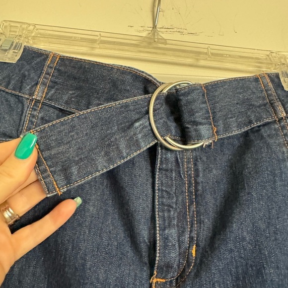 Denim Mini Skirt with Belt - Picture 2 of 6